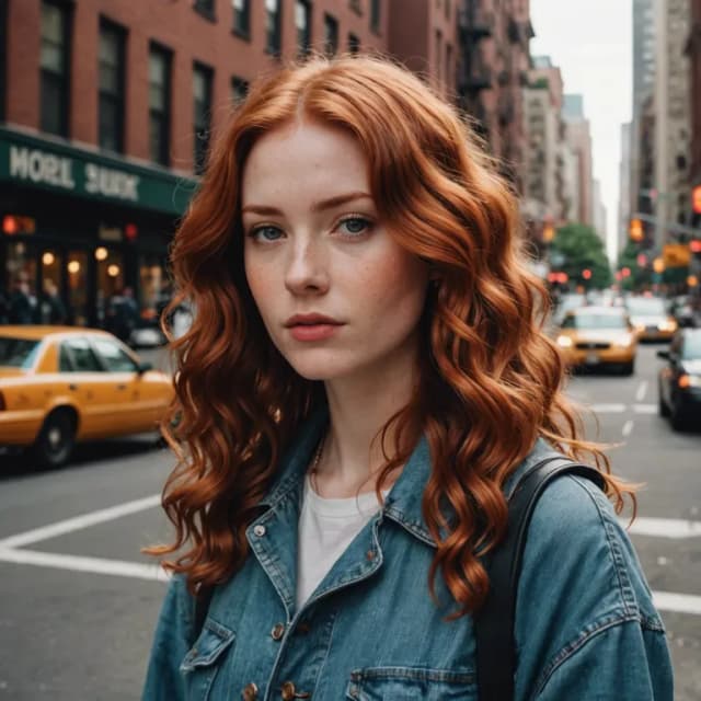 Wavy Red Hair Girl